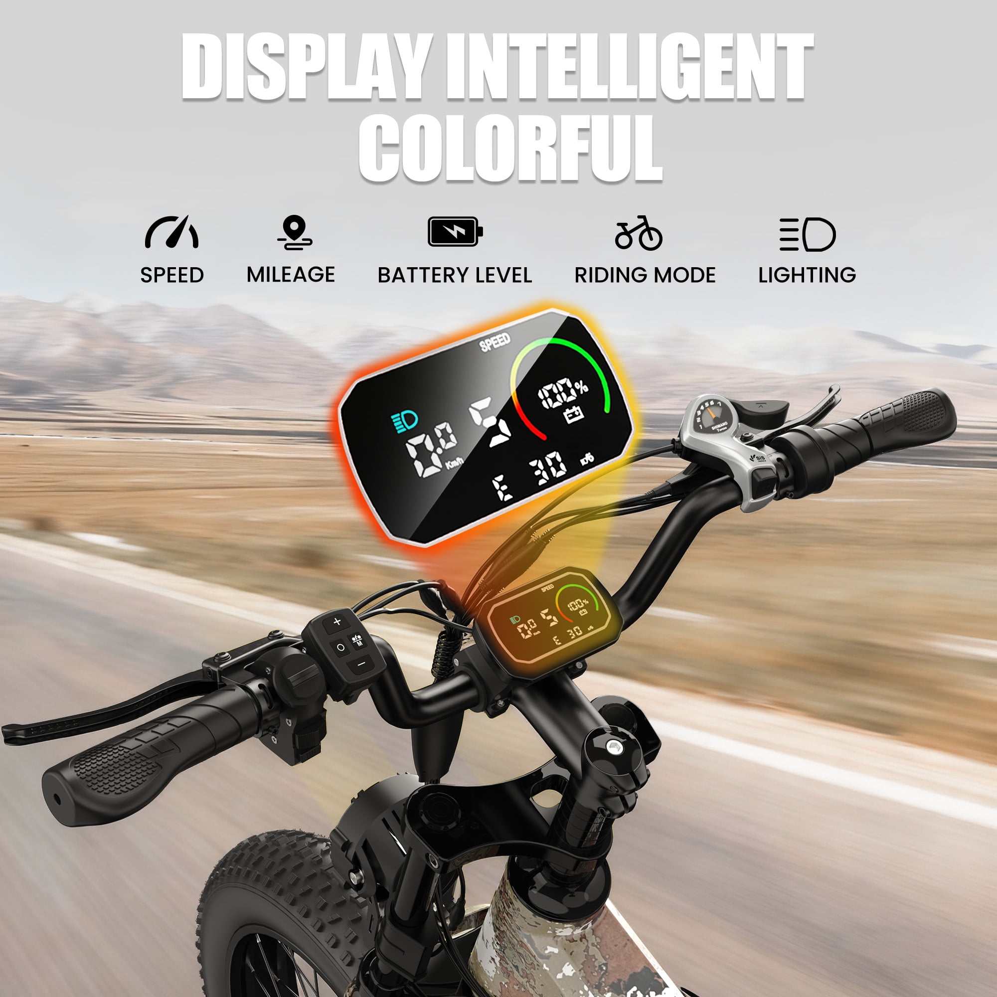 SUNTIBYE Ares Folding Ebike for Adults, 24" Fat Tires Electric Mountain Bike Dual Motor Peak 3000W, 34MPH 65Miles 52V 20AH UL2849