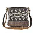 thumbnail image 1 of Bandolera Myra Bag Azure de lona reciclada y piel de vacuno, 1 of 7