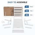 thumbnail image 5 of LOYALICE Adjustable Wheeled HDPE Plastic Outdoor Patio Lounge Chair set of 2, W/ Cup Holder,78.3"x25.1"x16.3", White, 5 of 11