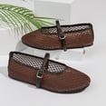 thumbnail image 5 of HAIJIE Women's Mesh Mary Jane Shoes, Breathable Slip-On Casual Footwear, Lightweight Comfort Summer Loafers (Brown,US 5.5), 5 of 8