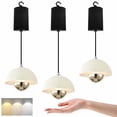 thumbnail image 1 of FSLiving Semi Flush Mount with 8W COB LED Hand-Sweep Control Hanging Lamp Farmhouse Macaron Cream Adjustable Height Island Light 3 Colors Dimmable for Bedroom Dining rooms Sloped Ceiling ,3 Lights, 1 of 7