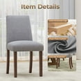 thumbnail image 3 of EOP Upholstered Dining Chairs Set of 6, Linen Fabric Dining Side Chairs, Farmhouse Dining Room Chairs, Stylish Kitchen Chairs with Solid Wood Legs and Padded Seat, Gray, 3 of 10