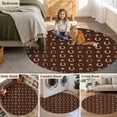 thumbnail image 5 of Brown Horseshoe Round Area Rug 7Ft Washable Circle Rugs for Dorm Laundry Room, Western Country Star Vintage Non-Slip Carpet Floor Mats Indoor Outdoor Carpet Runner Aesthetic Home Decor, 5 of 8