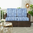 thumbnail image 4 of Sorra Home  Blue and White Stripe Indoor/Outdoor Deep Seating Loveseat Cushion Set 23 x 23.5 x 5 - Nelson Commodore Blue, 4 of 5
