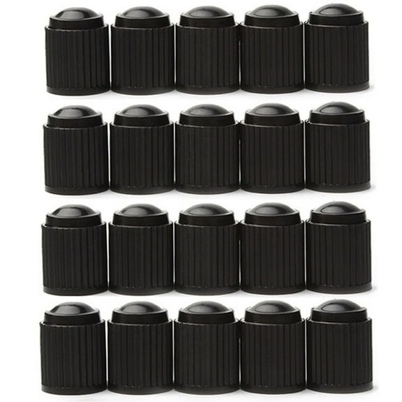 MLINS Durable Plastic Tire Valve Core Caps Set of 20 for Car and Motorcycle Use Black