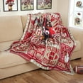 thumbnail image 3 of Red Football Throw Blanket, American Rugby Cozy Flannel Plush Blanket, City Football Lovers Fan Gifts for Men Women Sport Team Game Party Support Sofa Bed Blankets 50'''' x 60'''', 3 of 7
