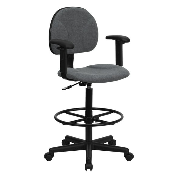 Flash Furniture Bruce Drafting Chair with Arms, Gray