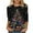 #0134-Multicolor, variant on Uootdi Christmas Tree Shirts for Women 3/4 Length Sleeve Tunic Blouses Xmas Tree Christmas Gift Snowman Cute Print Tops Crew Neck