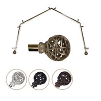 Arabella 13/16" dia. 4-Sided Bay Window Curtain Rod - Antique Brass