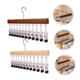 thumbnail image 3 of CHICHUMID 2Pcs Wooden Hanger with Clips for Clothes Drying and Home Use, 3 of 7