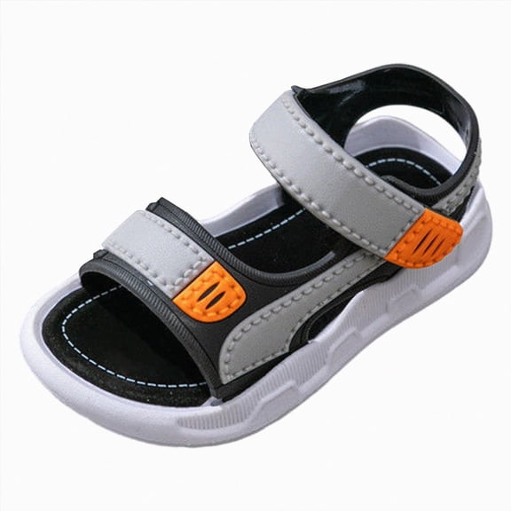Ymyiu Toddler Sandals Boys Toddler Buckle Sandals Open Toe Water Sandal with Adjustable Back Strap for Boys Girls Size 9.5(Grey, Toddler 9.5)