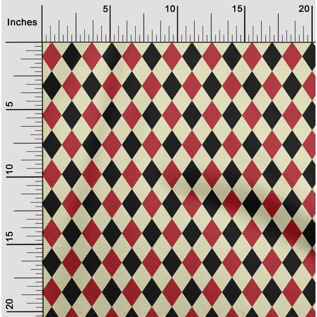 oneOone Cotton Flex Light Yellow Fabric Argyle Check Sewing Craft Projects Fabric Prints By Yard 40 Inch Wide