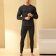 thumbnail image 1 of Conjuntos de ropa interior térmica para hombre, ropa holgada de color liso para el hogar, pantalones con bolsillos, top de manga larga con cuello redondo, conjuntos de pijama, pantalones superiores de, 1 of 4