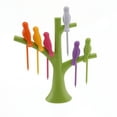 thumbnail image 2 of EeaseCA Tree and Bird Shaped Plastic Toothpick Fruit Fork (Green), 2 of 4