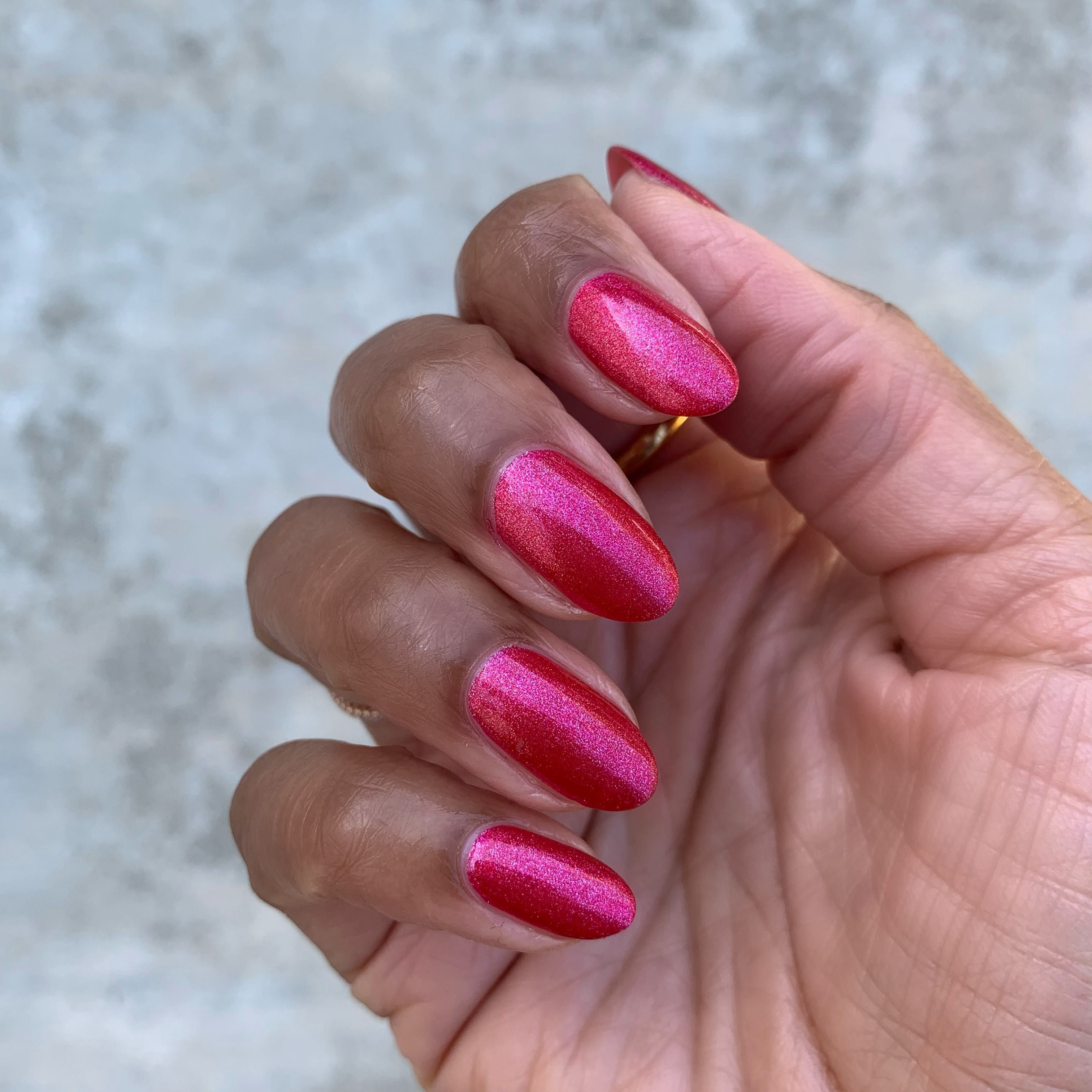 Olive & June Long Lasting Nail Polish, Ruby Shimmer, Metallic Red, 0.46 fl oz