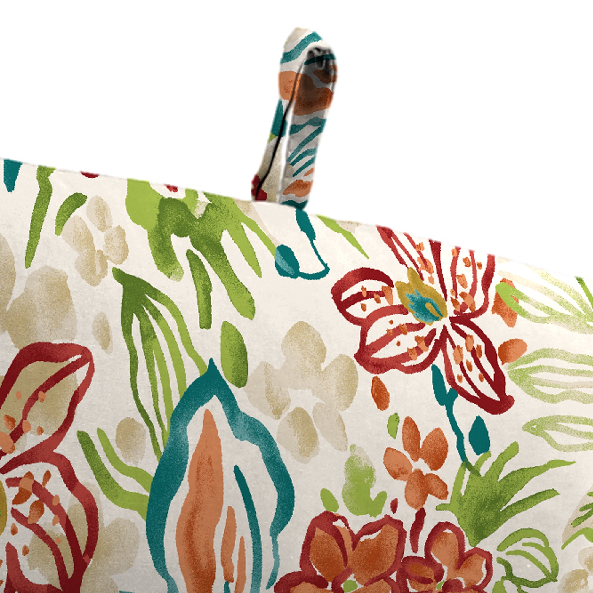 Jordan Manufacturing 44" x 22" Valeda Breeze Multicolor Floral Rectangular Outdoor Chair Cushion with Ties and Hanger Loop