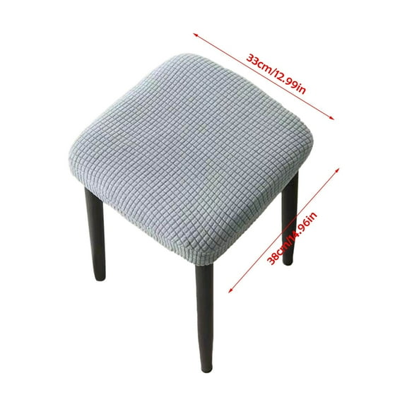 Shiogb Vanity Stool Covers Square Dining Chair Seat Covers For Wedding Party Bar Hotel Stretch Stool Cover with Non Slip Design, High Elastic Stool Cover Beige a 7.1X3.9X1.6 Inches, Stool Cover*1Pc