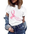 thumbnail image 2 of Honeeladyy Breast Cancer Awareness Shirts Women Pink Ribbon T-Shirts Cancer Fighter Leopard Heart Graphic Tee Short Sleeve Tops #KC-White-XXL, 2 of 6