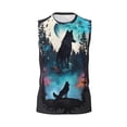thumbnail image 6 of Lsque Artistic Moon Valley Wolf Print Men's Cotton Blend Sleeveless Muscle Shirts (S-3XL)- Moisture Wicking, Odor Protection, UPF 30+,Large, 6 of 8
