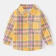 thumbnail image 4 of Boys' Long Sleeve Oxford Dress Shirts Kids and Toddlers Casual Button Up Collared Shirt Blouses for 6M-8T, 5-6 Years Yellow, 4 of 7