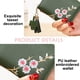 thumbnail image 3 of Cartera corta estilo estudiante para niña con bordado de cuero PU y flores, color verde, 3 of 5