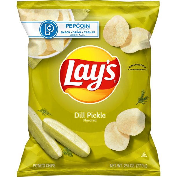 Lay's Potato Chips, Dill Pickle Flavor, 2.75 oz Bag