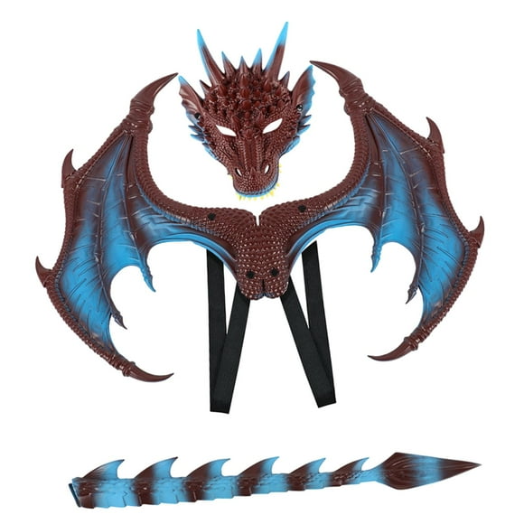 Dinosaur Tail Mask Wing Set Gift Masquerade Birthday Dragon Costume for Kids
