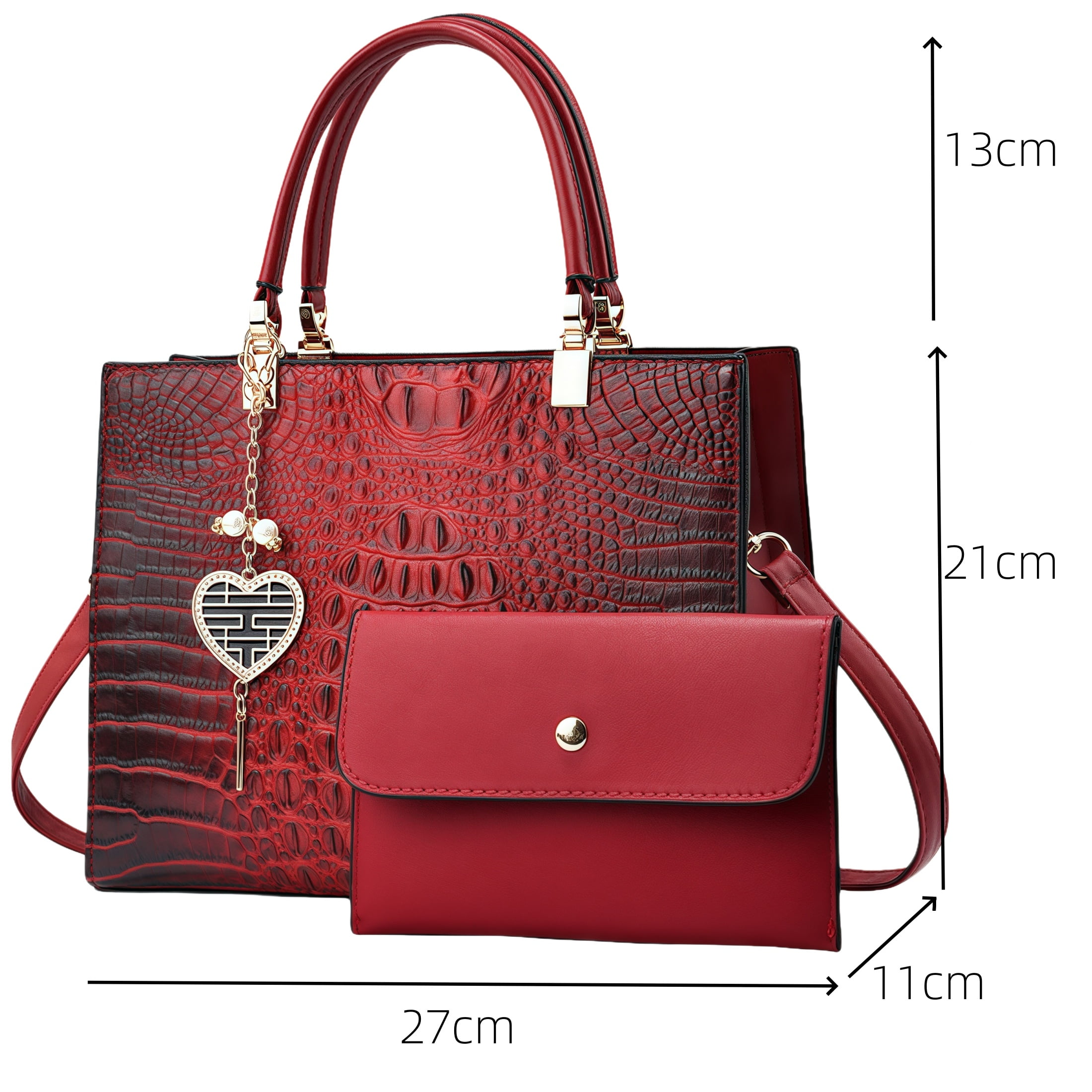 New large-capacity solid-color minimalist crocodile-pattern shoulder bag for cross-body use.