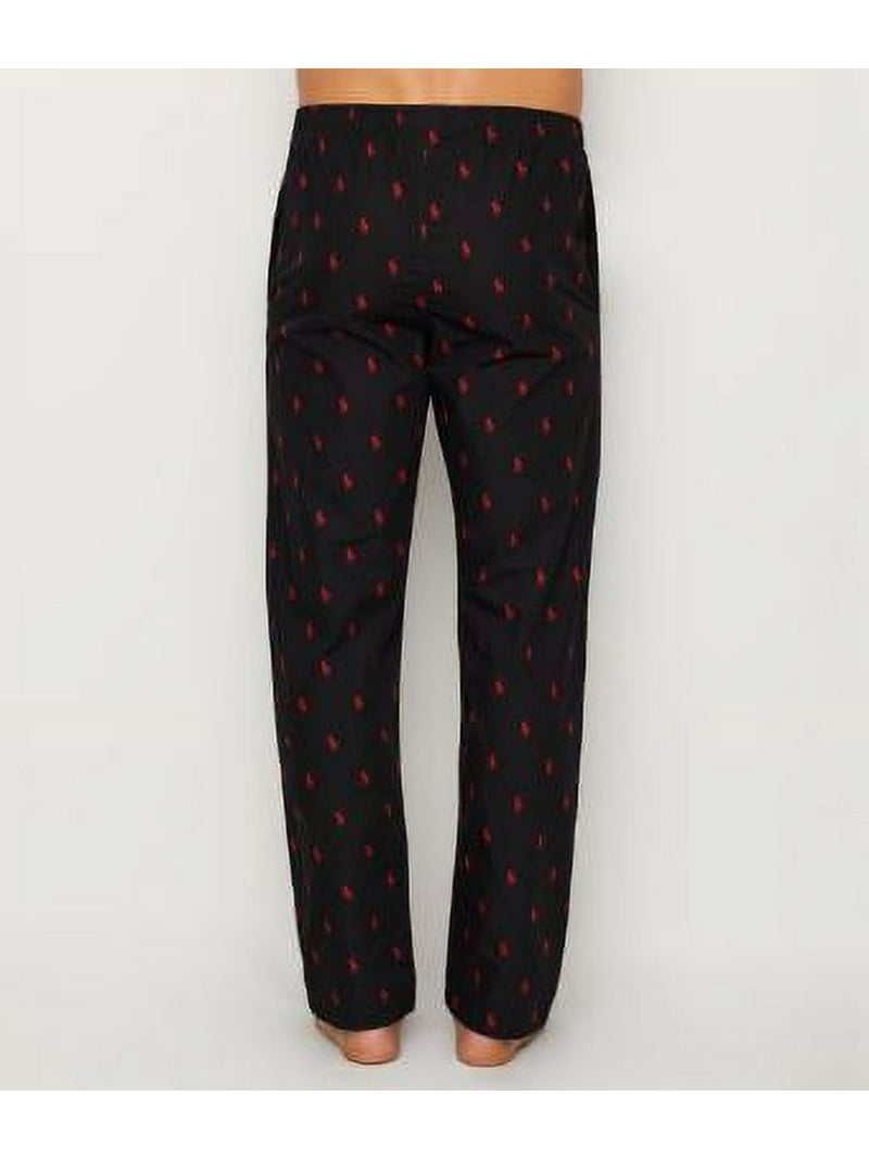 Polo Ralph Lauren BLACK/RED Men's All Over Pony Player Woven Pants