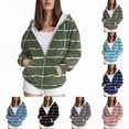 thumbnail image 2 of Towmus Oversized Zip Up Hoodie for Women Casual Baggy Loose Basic Zipper Striped Hooded Sweatshirt Coat Y2K Jacket with Pockets for Fall Winter, 2 of 6