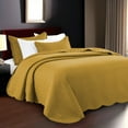 thumbnail image 3 of IR Imperial Rooms 3 Piece Quilt Set Chevron Bedding Microfiber Soft Bedspread with 2 Pillow Shams Ochre Queen, 3 of 12