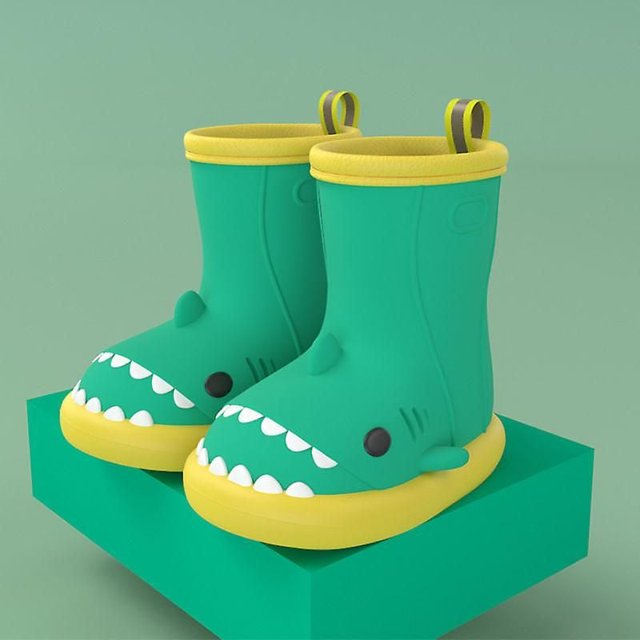 Three-dimensional Cartoon Shark Children's Rain Boots Baby Non-slip Rain Boots