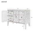thumbnail image 2 of 37” Buffet Sideboard Cabinet with Adjustable Shelf, Modern Coffee Bar Cabinet with 4 Pinewood Legs & 3 Retro Metal Handles for Kitchen, Livingroom, Entryway, Navy Blue, 2 of 9