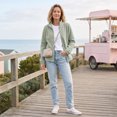 thumbnail image 5 of Womens Full Zip Stand Collar Fleece light jacket Long Sleeve Warm Casual Coat With Side Pockets for Fall Winter Hiking Athletic Wear, 5 of 5