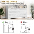 thumbnail image 4 of Bingirl Commode Élégante Rustique Blanche à 6 Tiroirs à Ne Pas Manquer avec Éclairage à Bande DEL et Prise de Recharge – Solution de Rangement Idéale pour Toute Pièce, 4 of 6