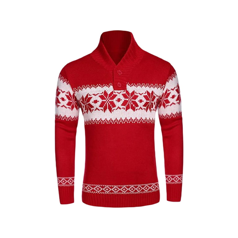 Snowflake Printing High Neck Collar Long Sweaters Snowflake Printing High Neck Collar Long Sweaters