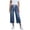 Blue, variant on CYRBOKO Women's Capri Pants, Elastic Waist Drawstring Casual Relaxed Fit Denim Capris Blue Size S-2XL