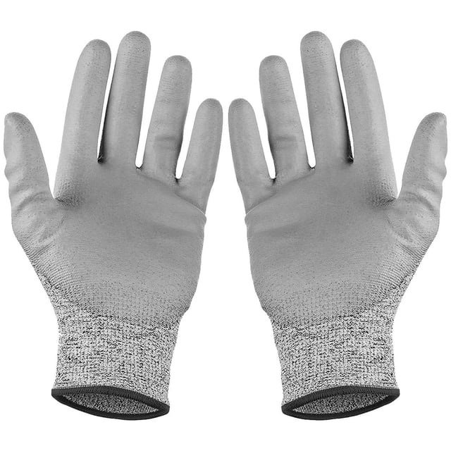 Guantes Nuevos Anticorte Grises VentDepot GlovesGray 1 Par M 140mm x 235mm HPPE Poliuretano CE EN388 Nivel 5