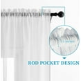 thumbnail image 3 of Anjee Sheer Curtains 63 inches Long Panels Set of 2 Faux Linen Texture Rod Pocket Semi Sheer Gauze Voile Drapes for Bedroom, 52" × 63", 3 of 9