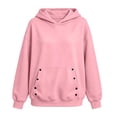 thumbnail image 7 of Hurxie Womens Hoodies Fleece Sweatshirts Long Sleeve Sweaters Pullover Fall Clothes with Pocket Pink,XL, 7 of 7