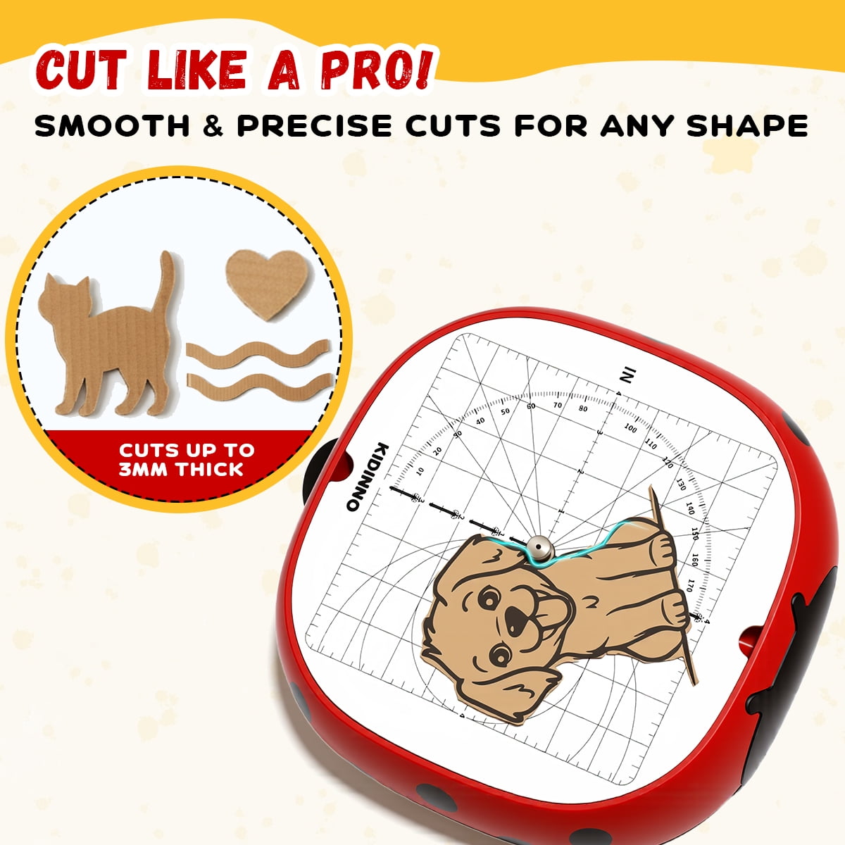 Playboda Safe Power Cardboard Cutter for Kids,Creative STEM Construction Toy for Boys & Girls，DIY Arts & Crafts，Red