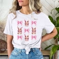 thumbnail image 2 of Mujeres Pantalones Cortos de Manga Corta Impresa Floral Cuello Redondo Superior / Camisa Poliéster, Blusa Casual de Moda para el Uso Diario Del Hogar, 2 of 5