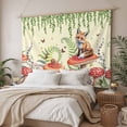thumbnail image 3 of Mushroom Fox Large Tapestry for Bedroom Wall Hanging Tapestry, Green Leaf Butterfly Red Retro Plant Ceiling Backdrop Tapestries Poster Blanket Wall Decor for Teens Room Living Room Dorm 86" x 104", 3 of 8