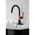 thumbnail image 3 of Kingston Brass KSD2237KL Whitaker One-Handle Single-Hole Bathroom Faucet with Deck Plate and Push Pop-Up Drain, Matte Black/Rose Gold, 3 of 7