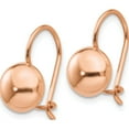 thumbnail image 2 of 14K Rose Gold Polished 8mm Button Kidney Wire Earrings (8 X 8) Made In Puerto Rico h1033, 2 of 5