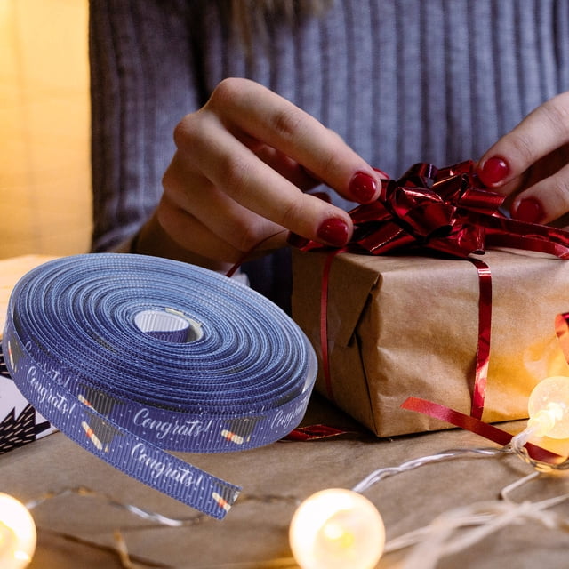 ADDHAT Para Envolver Regalos Azul De Poliéster Para Decoraciones Y Manualidades De Graduación