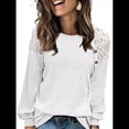 thumbnail image 2 of Blusas Tipo Túnica para Mujer, Cuello Redondo, Elegantes, con Encaje y Retazos, Blusas Informales, Suéteres. M, 2 of 7