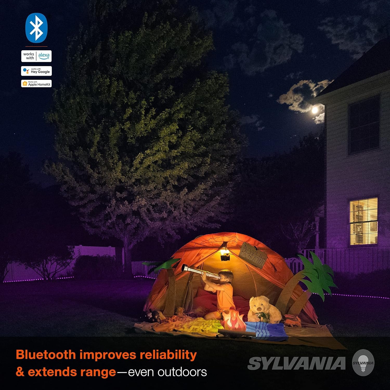 Sylvania Smart 16.4 ft Bluetooth Mesh LED Flex Light Strip Outdoor Starter Kit for Alexa/Google/Apple HomeKit, RGBTW Full Color, Dimmable, Accessories Included, Outdoor Rated - 1 Pack 75777