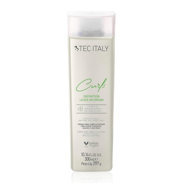 TEC ITALY Curls Definition Leave-In Cream 300 ml | Crema para Peinar Rizos Suaves y Flexibles | Define, Da Forma y Controla Frizz | Cabello Rizado Manejable e Hidratado