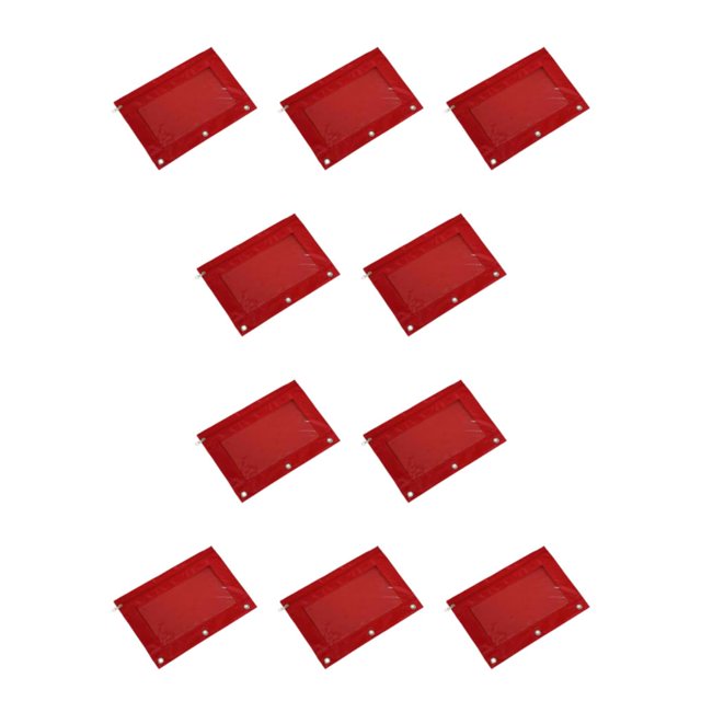 Injueey Práctica bolsa con cremallera para organizar archivos y documentos Bolsa de almacenamiento de documentos duradera roja Rojo 10Conjunto